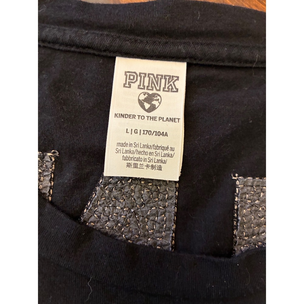 Vintage Y2K Victoria's Secret Sequin Logo T-shirt Women Large Loungewear Sequin - Picture 4 of 4